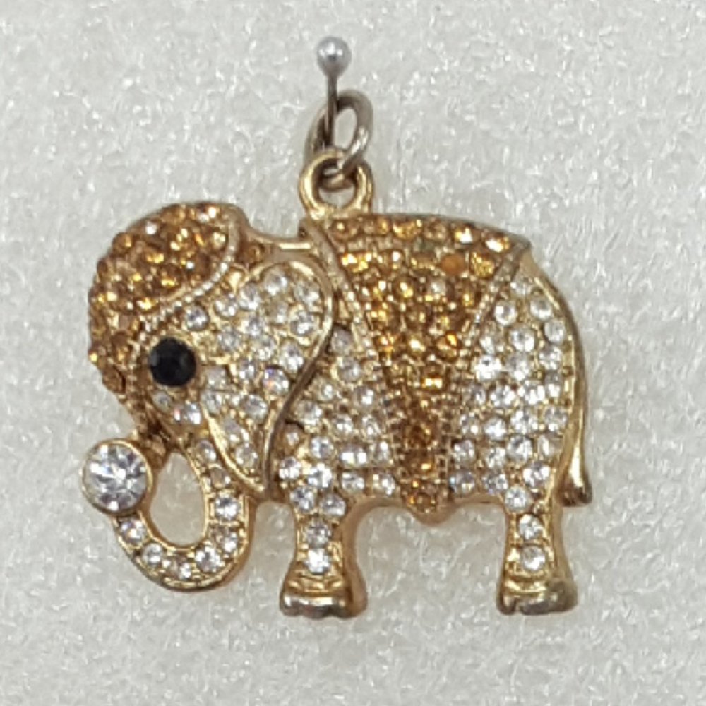 Clear and Goldtone Rhinestones Pendant